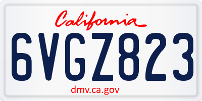 CA license plate 6VGZ823