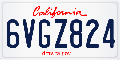 CA license plate 6VGZ824