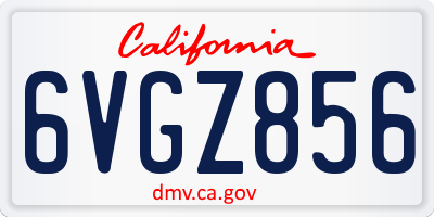 CA license plate 6VGZ856