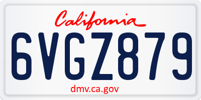 CA license plate 6VGZ879