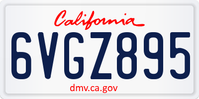 CA license plate 6VGZ895