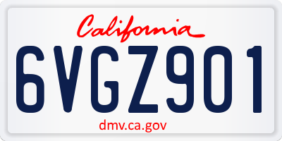 CA license plate 6VGZ901