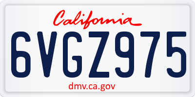 CA license plate 6VGZ975