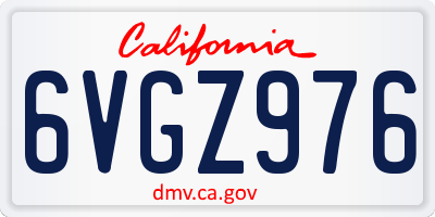 CA license plate 6VGZ976