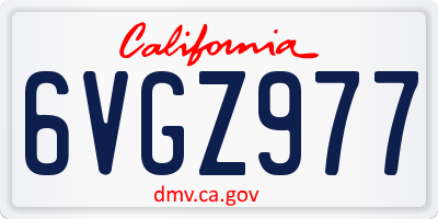 CA license plate 6VGZ977
