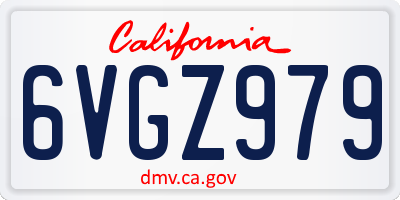 CA license plate 6VGZ979