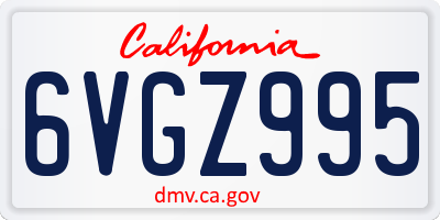 CA license plate 6VGZ995