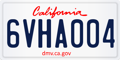 CA license plate 6VHA004
