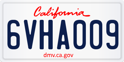 CA license plate 6VHA009