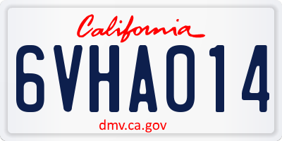 CA license plate 6VHA014