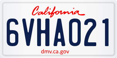 CA license plate 6VHA021