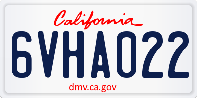 CA license plate 6VHA022