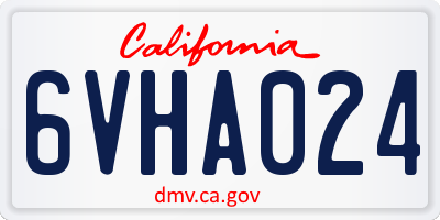 CA license plate 6VHA024