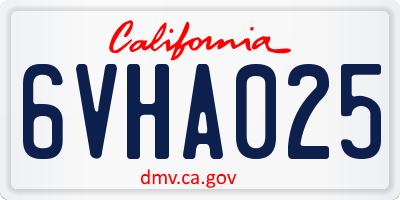 CA license plate 6VHA025