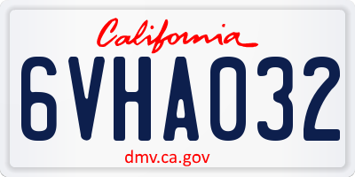 CA license plate 6VHA032