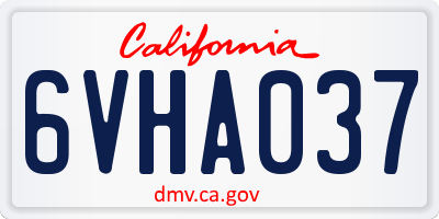 CA license plate 6VHA037