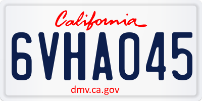 CA license plate 6VHA045