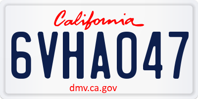 CA license plate 6VHA047