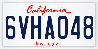CA license plate 6VHA048