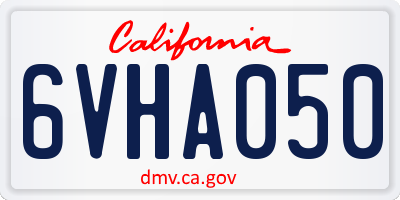 CA license plate 6VHA050