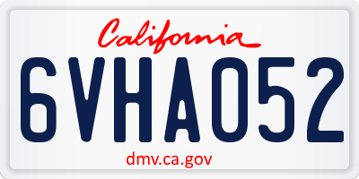 CA license plate 6VHA052