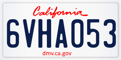 CA license plate 6VHA053