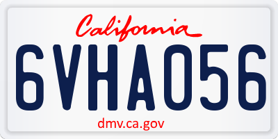 CA license plate 6VHA056