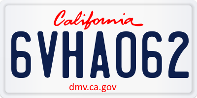 CA license plate 6VHA062