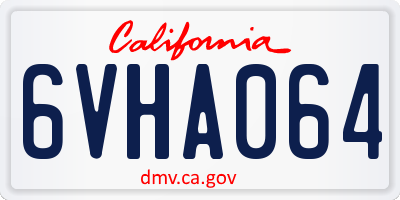 CA license plate 6VHA064