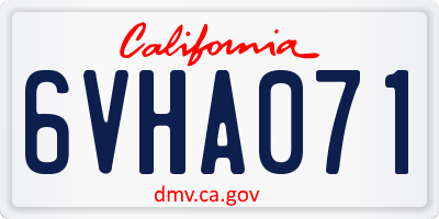CA license plate 6VHA071