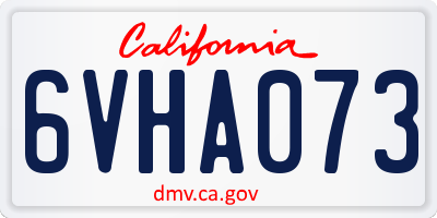 CA license plate 6VHA073