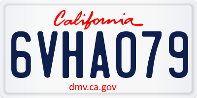 CA license plate 6VHA079