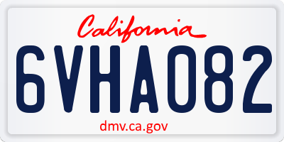 CA license plate 6VHA082