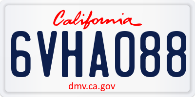 CA license plate 6VHA088