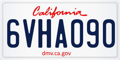 CA license plate 6VHA090