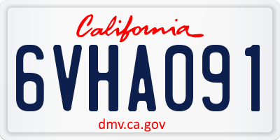 CA license plate 6VHA091