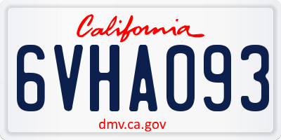 CA license plate 6VHA093