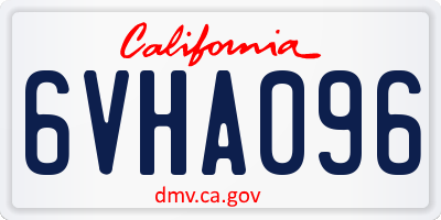 CA license plate 6VHA096