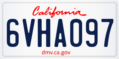 CA license plate 6VHA097