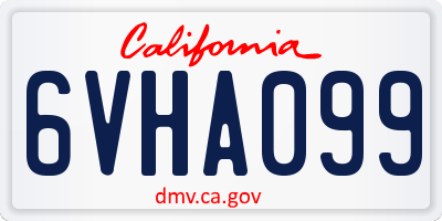 CA license plate 6VHA099