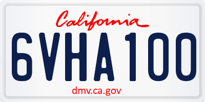 CA license plate 6VHA100