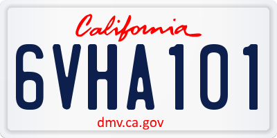 CA license plate 6VHA101