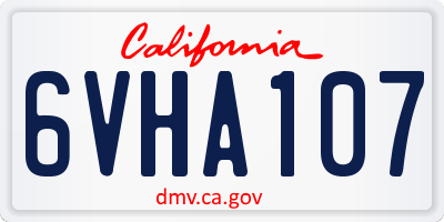 CA license plate 6VHA107