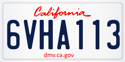 CA license plate 6VHA113