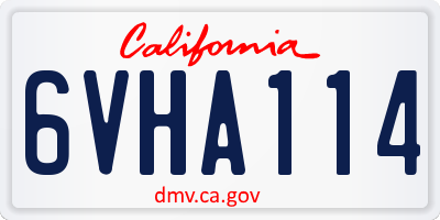 CA license plate 6VHA114