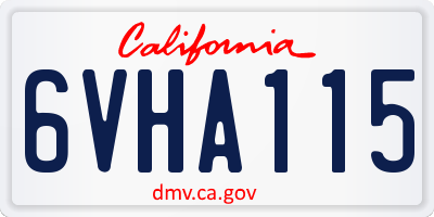 CA license plate 6VHA115