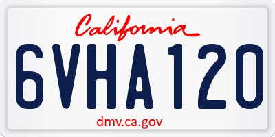 CA license plate 6VHA120