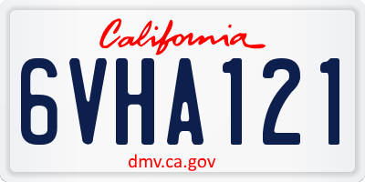 CA license plate 6VHA121