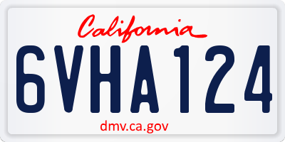 CA license plate 6VHA124