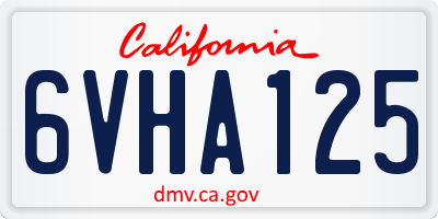 CA license plate 6VHA125